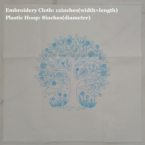 Esffaci Embroidery Kit for Adult Beginner Flower Tree Hand Embroidery Set - color: Tree