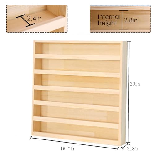 6 Layers Wood Washi Tape Box Organizer Storage with Hanging Hook,Masking Tape Desktop Tape DIY Sticker Roll Tape Cutter Holder Storage,Divider Closet Container Holder for Sewing,Thread - color: 6 Layers