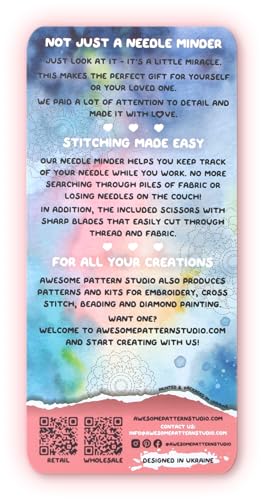 Awesome Pattern Studio Needle Minder Set - Flower Magnetic Needle Minder + 2 Needle Threaders + Crane Scissors. Enamel Pin for Cross Stitch, Embroidery and Craft - size: Flower Set #2