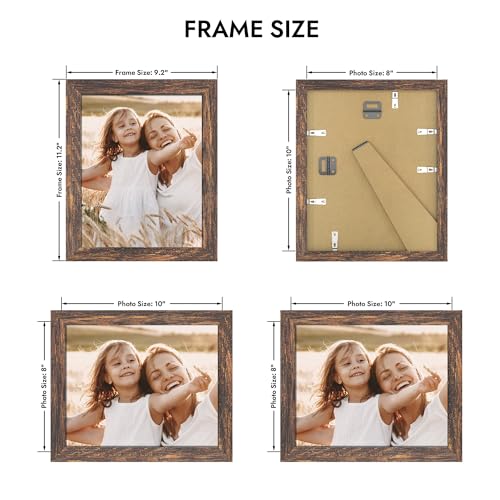Hongkee 8x10 Picture Frame with Real Glass Wood Frame(Rustic Brown, 1 Pack) - color: Rustic Brown, size: 8X10 in