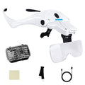 Head Magnifying Glass with 4 LED Lights, Rechargeable Head Magnifier