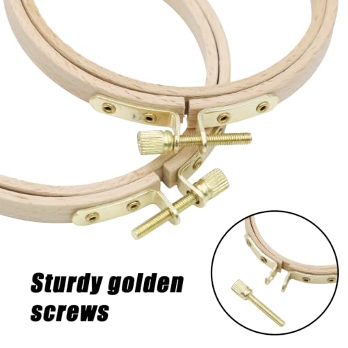 Mormchlots 2Pcs 4 Inch Wood Embroidery Hoops - size: 4 inch