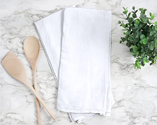 RUVANTI Flour Sack Towels 24 Pack 28”x28”, 100% Cotton Ring Spun – White - color: White, size: 24 Pack
