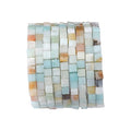 BEADIA Natural Amazonite Square Stone Beads 4x4mm 85pcs Cube Loose Semi Gemstone Beads for Jewelry Making Design - color: Amazonite