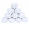 KGS Crochet Thread Cotton Yarn Balls | Size 8 | 10 Balls | 10 Grams Each Ball | Total 100 Grams of Pearl Cotton Thread for Crocheting, Cross Stitch, Needlepoint Hand Embroidery (White) - color: White