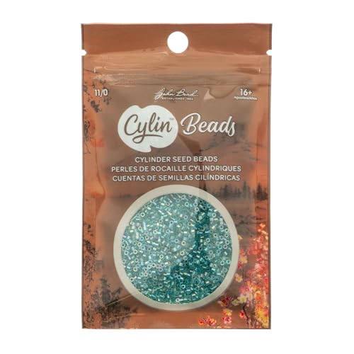 John Bead 25g Cylin Beads Transparent Teal Caribbean AB 11/0 Glass Cylindrical Seed Beads for Jewelry Bracelets Necklaces Earrings Making Embroidery - color: Transparent Teal Caribbean AB