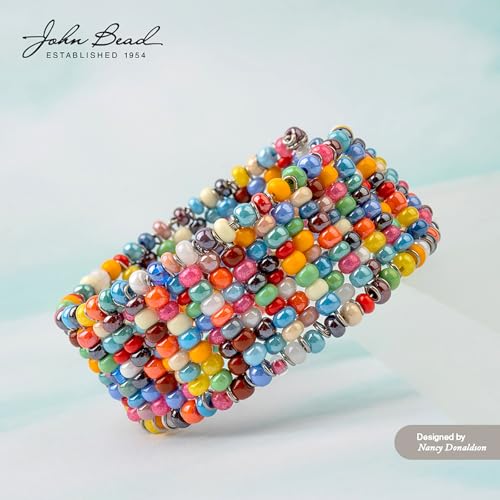 John Bead 24g Vial Czech Glass Seed Beads 10/0 Miami Surf Beads for Jewelry Making Crafts - color: Miami Surf
