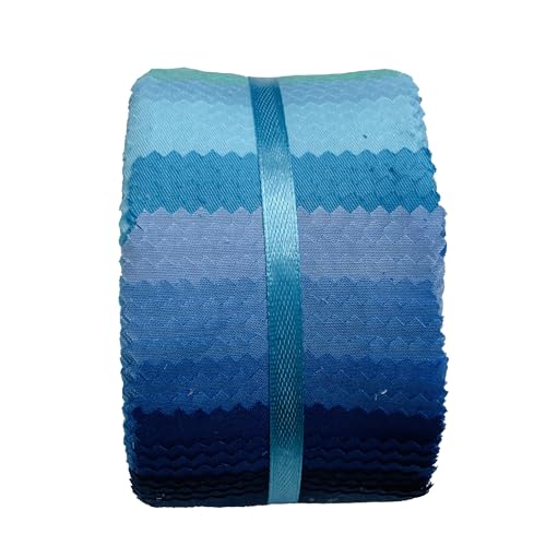 100% Cotton Jelly Roll Fabric Strips for Quilting and Sewing -Solid Blue - color: Solid Blue