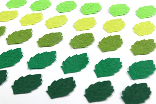 YYCRAFT Pack of 200PCS Felt Lime Green Leaf St. Patrick's Day Appliques Craft,5 Colors - color: 200 Felt Greens Leaf-5 Colors