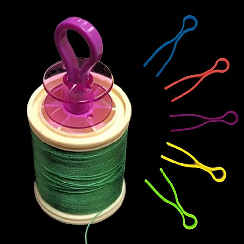 GXXMEI 100PCS Bobbin Thread Holders Thread Buddies Clips Sewing Machine Accessories for Thread Spool Organizing, 5 Colors