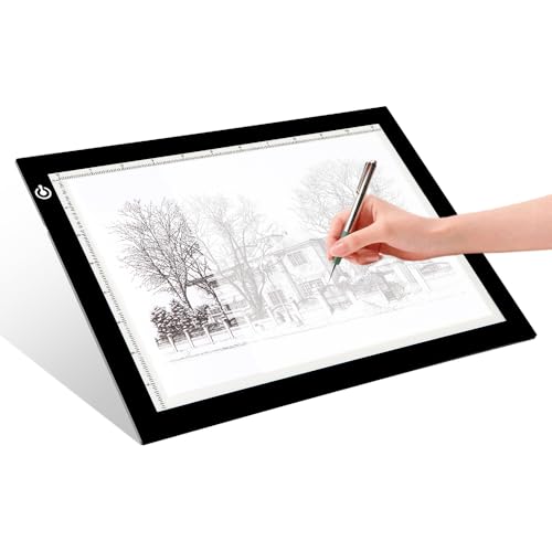 LitEnergy A4 LED Copy Board Light Tracing Box, Adjustable USB Power Artcraft LED Trace Light Pad for Tattoo Transferring, Drawing, Sketching, Animation, Stenciling, Diamond Art Painting Accessories - color: BLACK, size: 8.3 x 11.7 inches