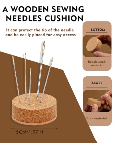 FOUSNOW 19 Pcs Hand Sewing Needles Kit, Assorted Sewing Needles - size: 15 Pcs