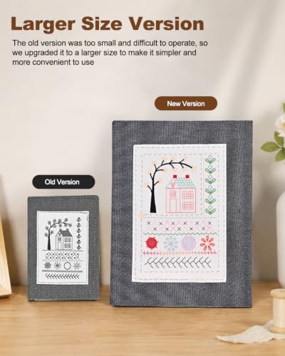 yewgag 2026 New Embroidery Stitch Book Kit,Loose-Leaf Design,Large Size,with 6'' Embroidery Hoop,24 Colors Embroidery Thread,138 Patterns,Stitch Diagram,Complete Sewing Tool,Sewing Kits for Beginners