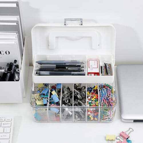 2 Pack Cable Storage Box for Desk Drawer, Plastic