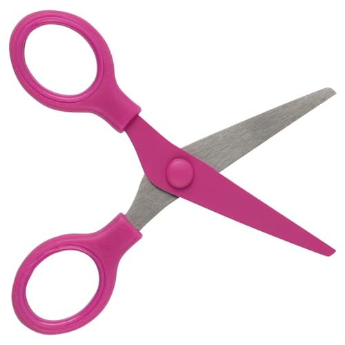 JAM PAPER Multi-Purpose Mini Scissors - 5 Inch - Pink - Soft Grip & Stainless Steel Precision Blades - Sold Individually - color: Pink, size: Mini (5 Inch)