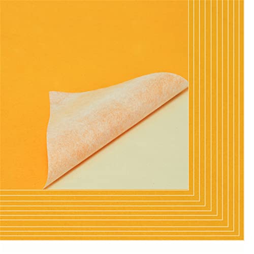 Mesheshe 10PCS Self Adhesive Fabric, DIY Peel and Stick Fabric for Art & Crafts, Drawer/Jewelry Box Felt Liner, A4 Size (8.3" x 11.8", Yellow) - color: Yellow, size: 10PCS
