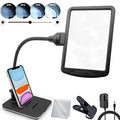 4X Gooseneck Magnifying Lamp Lighted with 28 SMD LEDs, Table Desktop Standing Hobby Tool Magnifier Hands-Free with Clamp for Sewing, Crafts, Close Work, etc. - size: Base & Clamp