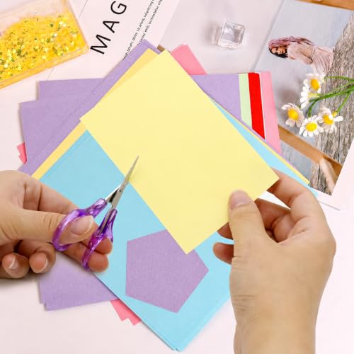 10Pcs Small Scissors All Purpose with Protective Cover, 5Colors