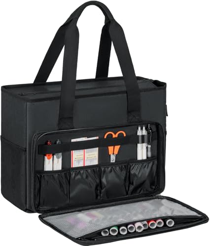 GMAK Embroidery Storage Bag, Embroidery Project Storage Carrying Tote Bag - color: Black