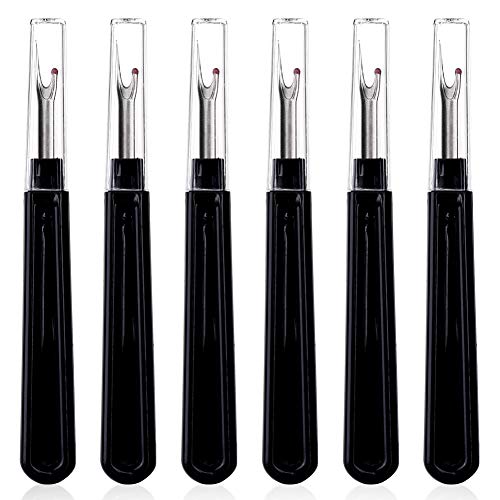 6 PCS Seam Ripper Set, 8 Pcs Sewing Thimble + 30 Pcs Sewing Needles, Ergonomic Grip Seam Ripper for Sewing Crafting and Removing Embroidery Hems and Seams