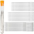 Hekisn Large Eye Sewing Needles, Sewing Needles, Stainless Steel Embroidery Thread Needle, Handmade Yarn Knitting Needles Leather Needle (21 Pieces) - size: 21 Pieces