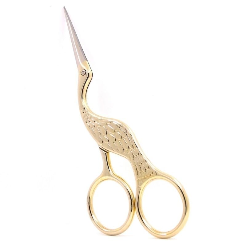 13cm Vintage Style Stork Crane Scissors Antique Cutter Embroidery Tea Scissors Beauty (gold) - color: Gold