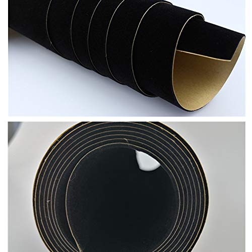 Mesheshe Self Adhesive Sheets, Adhesive DIY Felt Sheets for Art & Crafts, Peel & Stick Drawer/Jewelry Box Liner, Solid Color Felt Wallpaper (14.6" x 39.4", Black) - 2pcs - color: Black