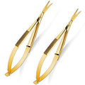Shynai 2 Pieces 4.7 Inch Embroidery Scissors Curved, Gold - color: Gold