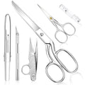 6 Pcs Fabric Scissors Tailor Sewing Shears Set 8 Inch Tailor Scissors Embroidery Knife with Carving Knife Seam Ripper for Fabric Leather Cutting Home Office Sewers Tailors Craftsmen