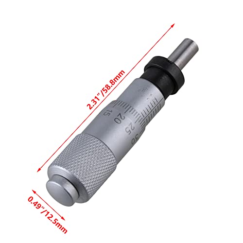 Micrometer Head Measure Tool 0-13mm Flat Type Plain Thimble Silver +/-0.01mm Accuracy