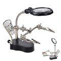 3.5X12X Helping Hands Soldering Station with LED Light & Alligator Clips - color: Black-3