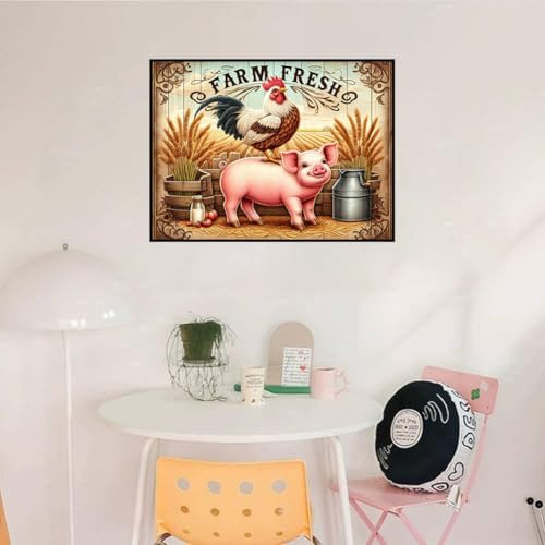 Dugsmgd Farm Diamond Art Kits for Adults, Diamond Painting Kits 16X12 Inch - color: Farm
