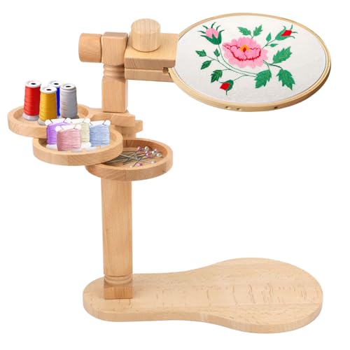 Embroidery Hoop Stand, Rotated Wooden Embroidery Holder