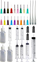 Dispensers Applicator Kit - Syringes, Plastic Squeeze Bottles, and Needle Tips Works for Precisely Delivery Grease, Oil Dispensing, Liquid Glue and Ink