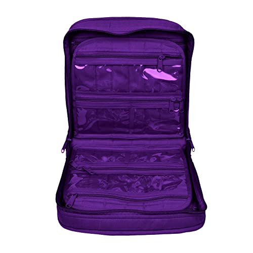 Yazzii Oval Craft Organizer Bag - Portable Organizer - Arts & Crafts Storage Bag Organizer - Multipurpose Storage Organizer for Quilting, Needlework, Knitting, Sewing, Applique & Jewelry - color: Purple