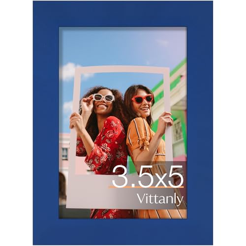Vittanly 3.5x5 Picture Frame for Wall or Tabletop, Royal Blue - color: Royal Blue, size: 3.5x5