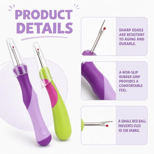 4 PCS Seam Ripper Stitch Remover Tool Embroidery Supplies 2 Sizes