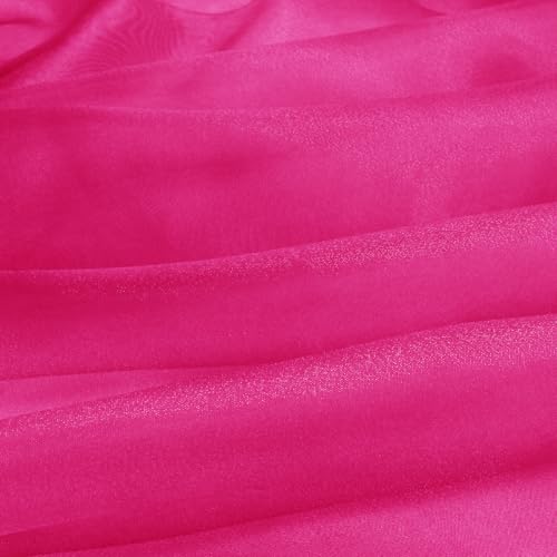 VACVELT Hot Pink Sheer Organza Fabric by The Yard 60" Wide (1 Yard) - color: Hot Pink, size: 1 Yard