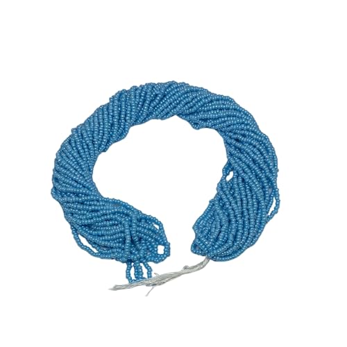 11/0 Glass Seed Beads for Jewelry Making Kit, 2 mm, 12 String Hanks (Bright Blue) - color: Bright Blue
