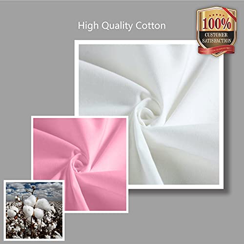 TOPDesign 1-Pack Super Strong Large 12oz Cotton Canvas Tote Bag, Reusable Grocery Shopping Cloth Bag, Fashionable Two-Tone Tote for Crafts, DIY Your Creative Designs - color: Pink/White