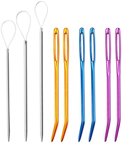 Wool Needles Colorful Bent Tip Tapestry Needles Large-Eye Aluminium Sewing Knitting Needles