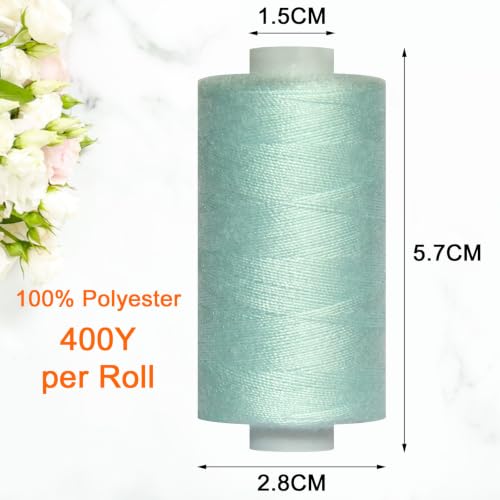 All Purpose Polyester Sewing Thread-2 Spools for Hand and Machine Sewing(Aqua Green) - color: Aqua Green