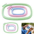 Waaqkid 6 Pack Square Embroidery Hoops Set, Reusable Rectangle Cross Stitch Ring and Frames ( Mini 3.5×5" Small 4.3×6" Large 7×10") for DIY Craft