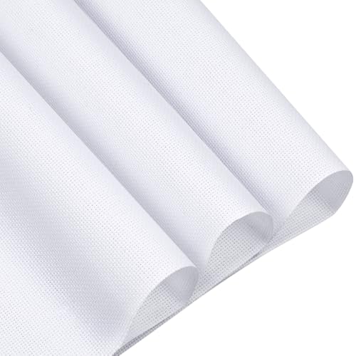 59 * 39 Inch White Cross Stitch Fabric, 14 Count Embroidery Fabrics - color: White