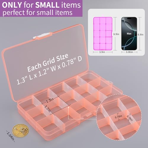 Opret Bead Organizer Box 15 Grids 4 Pack for Crafts - color: 4 pcs, multicolors 2