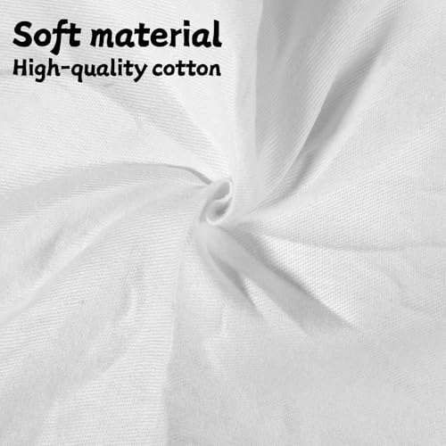 42 Pack 5 Inch Cotton Fabric Squares, Solids White Charm Pack Precut Fabric Squares for Quilting