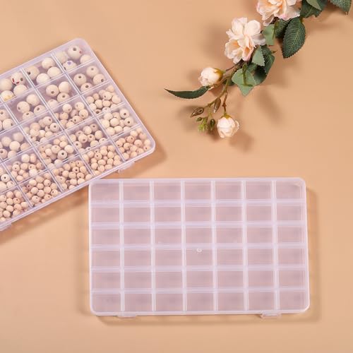 42 Grids Plastic Bead Organizer Beads Storage Containers Bead Holder Organizer Clear Storage Dividers Box for Jewelry Arts and Crafts (Pack of 3) - size: 9.2*6.5*0.7 inches(3 Pack)