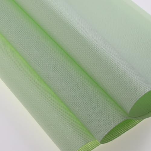 KCS 3 pc of 15" x 18"(38cmx45cm) Counted Cross Stitch Cotton Aida Cloth Needlework Rolled Fabric Box,16CT,Light Green - color: Light Green, size: 16CT