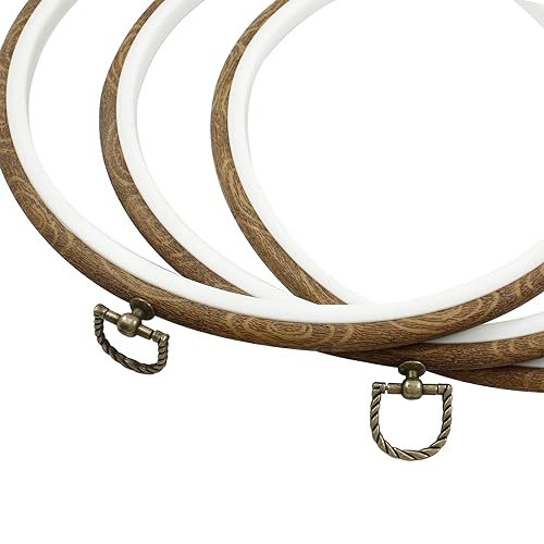 Bonsicoky 3 Pcs 26cm/10.2" Round Embroidery Hoops - size: 10.2 inch / 26cm