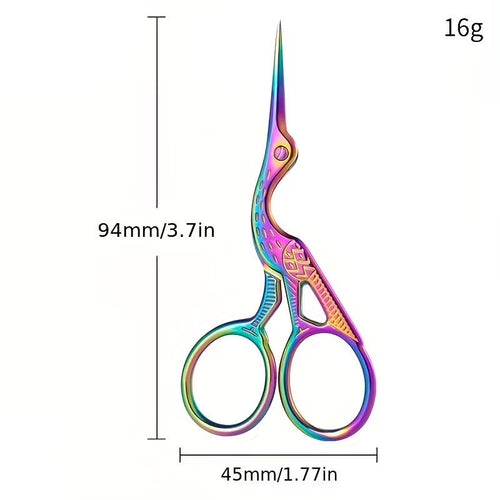 1-Pack Retro Stainless Steel Embroidery Scissors - Small And Sharp Sewing Thread Trimming Scissors Suitable for Crafts, Embroidery, Eyebrows -Titanium - color: Titanium Color